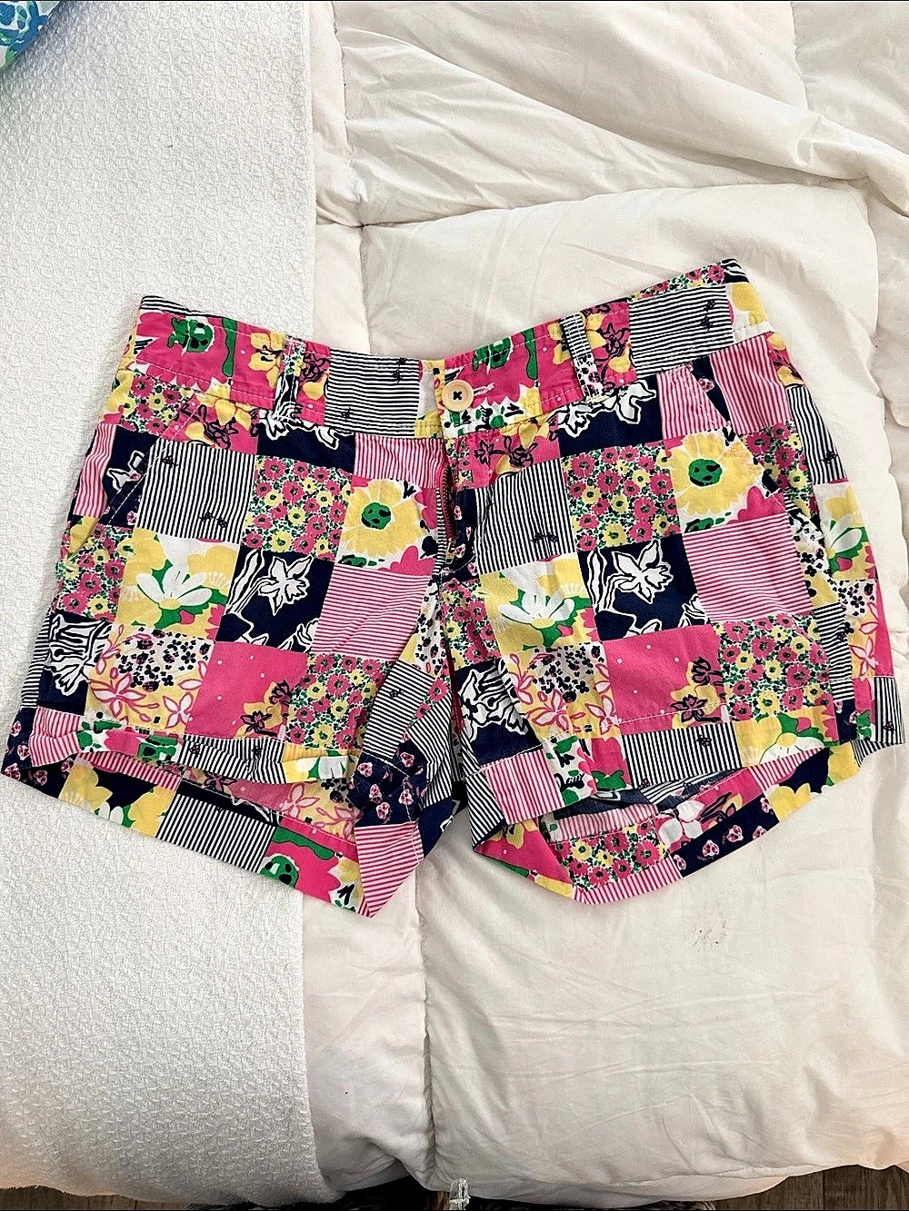 Lilly Pulitzer Buttercup Patchwork Print Shorts